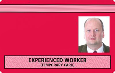 Red Experienced Worker Card